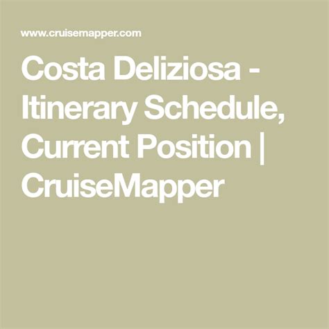 Costa Deliziosa Itinerary 2023